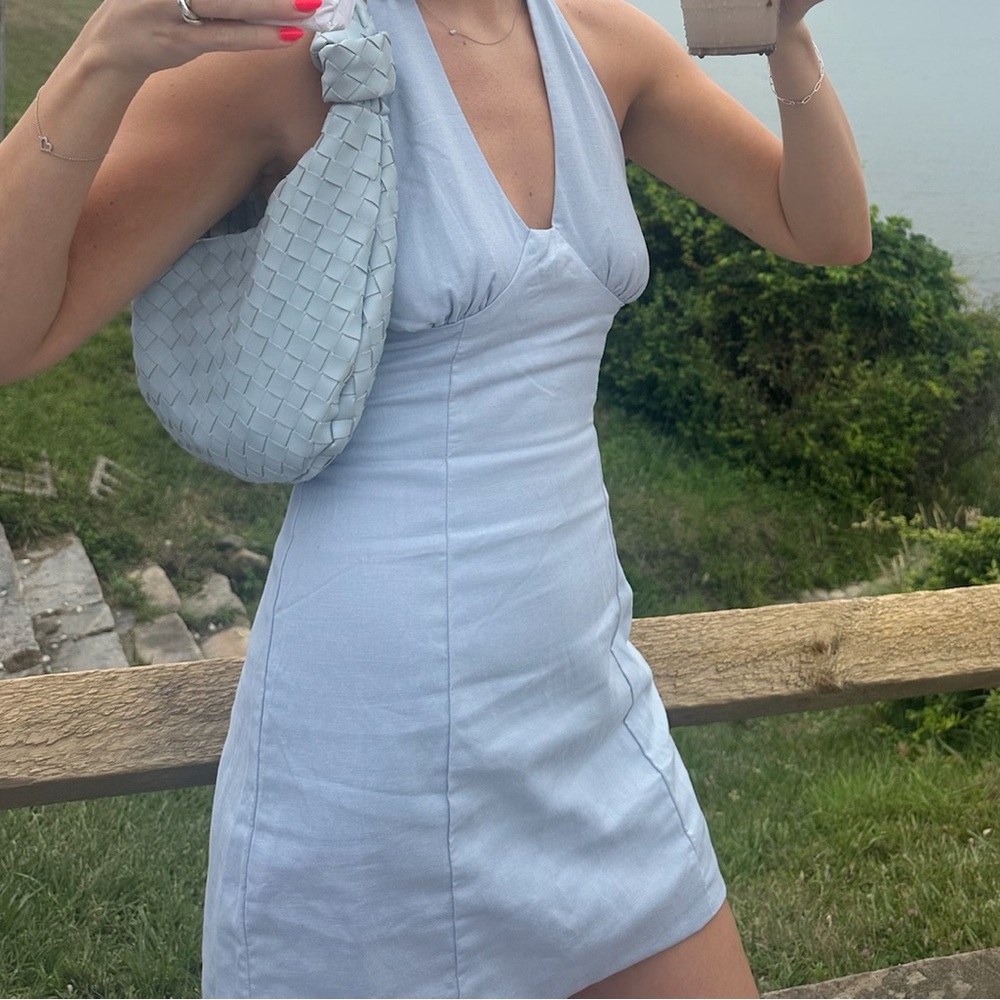 SEVEN WONDERS- Tanzia Mini Dress in Sky Blue - Picture 4 of 4
